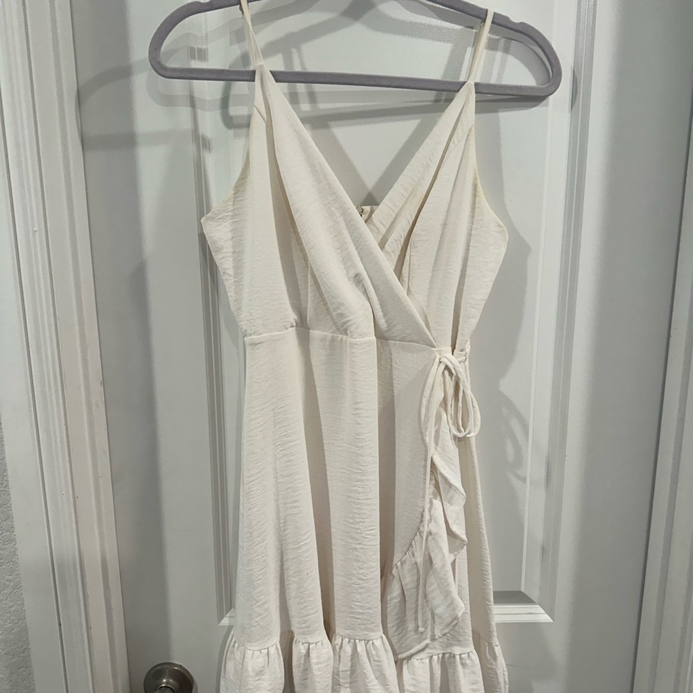Altar'd State Cream Ruffle Mini Dress